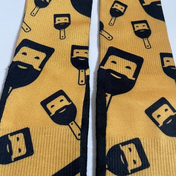 Yellow & Black Bob Ross Artist Socks - Picture 2 of 9
